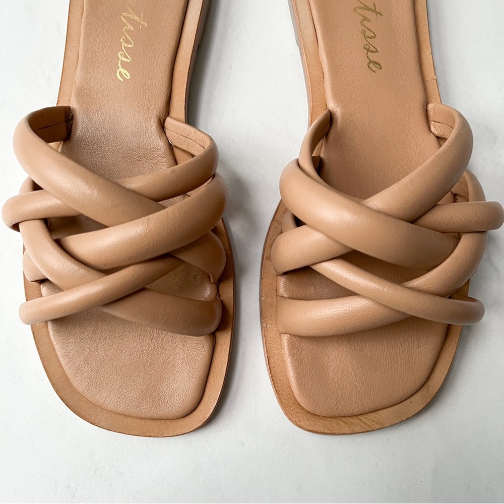 Matisse Tan Sandals with Crisscross Straps - Picture 2 of 5